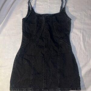 Nasty Gal Black Denim Mini Dress Size US 8 NWT